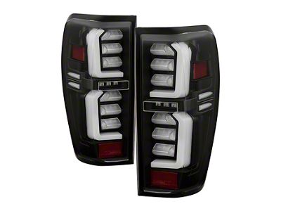 LED Tail Lights; Black Housing; Clear Lens (20-24 Sierra 2500 HD w/ Factory LED Tail Lights)