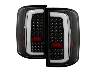 LED Tail Lights; Black Housing; Clear Lens (15-19 Sierra 2500 HD w/ Factory Halogen Tail Lights)