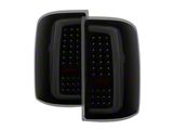 LED Tail Lights; Black Housing; Smoked Lens (15-19 Sierra 2500 HD w/ Factory Halogen Tail Lights)