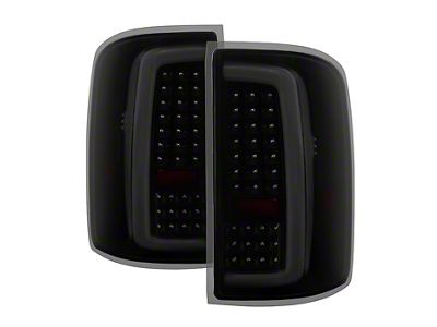 LED Tail Lights; Black Housing; Smoked Lens (15-19 Sierra 2500 HD w/ Factory Halogen Tail Lights)