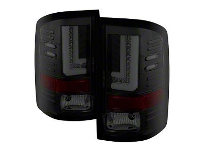 LED Tail Lights; Black Housing; Smoked Lens (15-19 Sierra 2500 HD SRW w/ Factory Halogen Tail Lights)