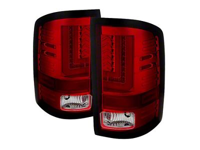 LED Tail Lights; Chrome Housing; Red/Clear Lens (15-19 Sierra 2500 HD w/ Factory Halogen Tail Lights)
