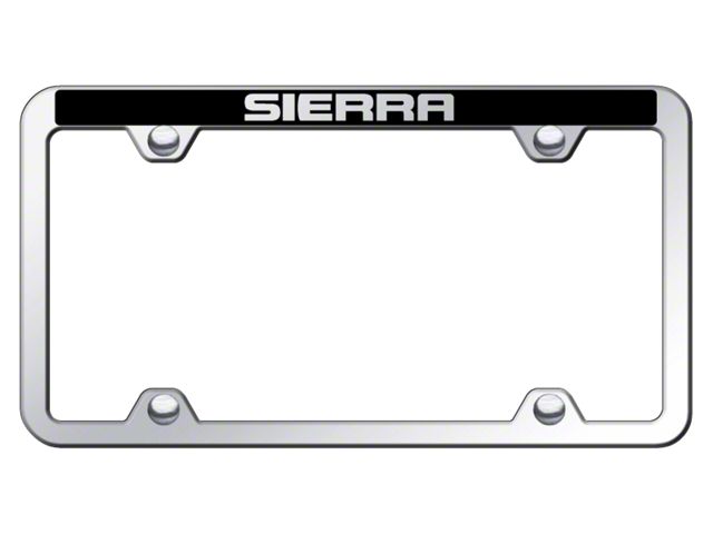 Sierra Laser Etched Steel Truck Wide Body License Plate Frame; Mirrored (Universal; Some Adaptation May Be Required)