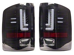 Light Bar LED Tail Lights; Black Housing; Smoked Lens (16-19 Sierra 2500 HD SRW w/ Factory LED Tail Lights)