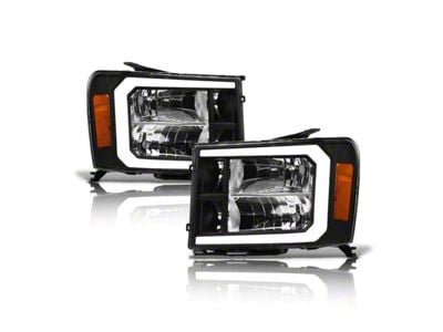 LM Series Headlights; Black Housing; Clear Lens (07-14 Sierra 2500 HD)
