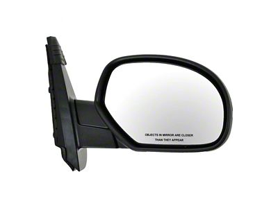 Manual Mirror; Textured Black; Passenger Side (07-13 Sierra 2500 HD)