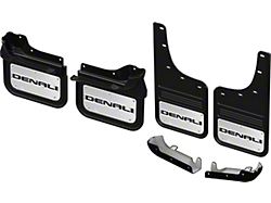 No-Drill Mud Flaps with Denali Logo and Cap Kit; Front and Rear (20-26 Sierra 2500 HD, Excluding AT4X)