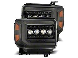AlphaRex NOVA-Series LED Projector Headlights; Alpha Black Housing; Clear Lens (15-19 Sierra 2500 HD)