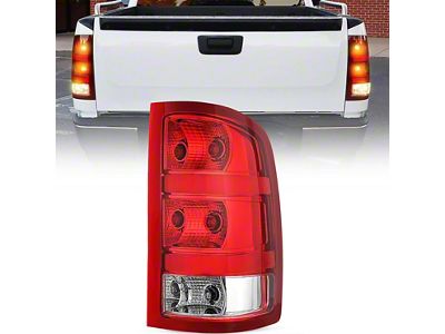 OE Style Tail Light; Chrome Housing; Red Lens; Passenger Side (07-14 Sierra 2500 HD)