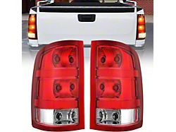 OE Style Tail Lights; Chrome Housing; Red Lens (07-14 Sierra 2500 HD)