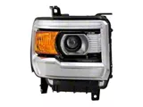 OEM Style Headlight; Chrome Housing; Clear Lens; Passenger Side (15-19 Sierra 2500 HD w/ Factory Halogen Headlights)