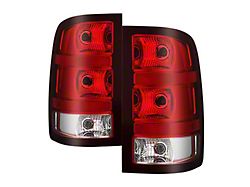 OEM Style Tail Lights; Chrome Housing; Red Lens (07-14 Sierra 2500 HD)