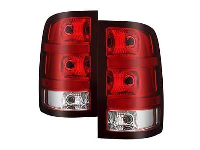 OEM Style Tail Lights; Chrome Housing; Red Lens (07-14 Sierra 2500 HD)