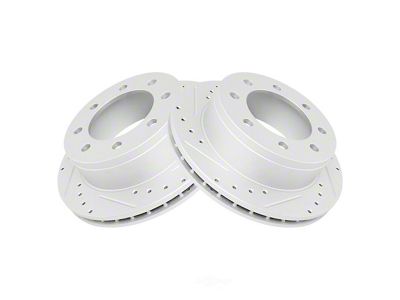Performance Drilled and Slotted 8-Lug Rotors; Rear Pair (07-10 Sierra 2500 HD)