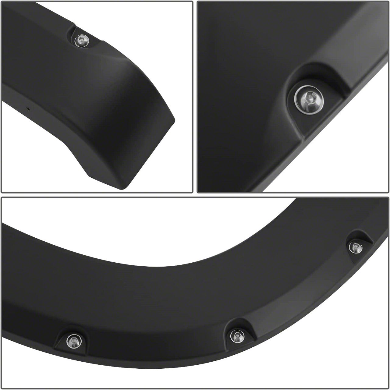 Black Paintable Pocket Bolt Fender Flares For 2007-2013 GMC Sierra 1500/2500/3500