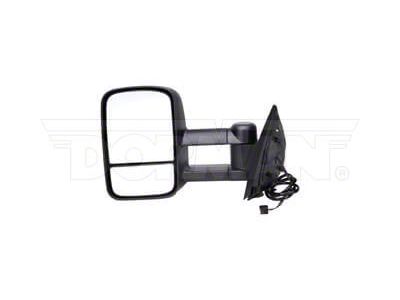 Powered Heated Convex Glass Side Mirror without Turn Signal; Driver Side; Black (07-11 Sierra 2500 HD)