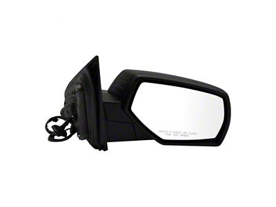 Powered Heated Manual Folding Mirror with Temperature Sensor; Textured Black; Passenger Side (15-19 6.6L Duramax Sierra 2500 HD)