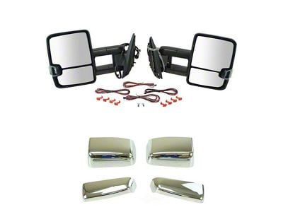 Powered Heated Manual Folding Towing Mirrors with Black and Chrome Caps (07-14 Sierra 2500 HD)