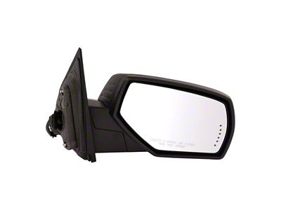Powered Heated Memory Power Folding Mirror with Puddle Light; Spotter Glass and Turn Signal; Textured Black; Passenger Side (15-18 Sierra 2500 HD)