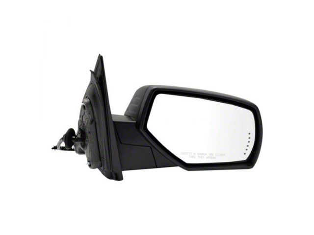 Powered Heated Memory Power Folding Mirror with Puddle Light, Temperature Sensor and Turn Signal; Textured Black; Passenger Side (15-19 6.6L Duramax Sierra 2500 HD)