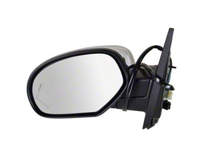 Powered Heated Memory Side Mirror with Chrome Cap; Driver Side (09-14 Sierra 2500 HD)