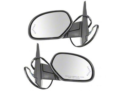 Powered Heated Memory Side Mirrors; Textured Black (07-08 Sierra 2500 HD)