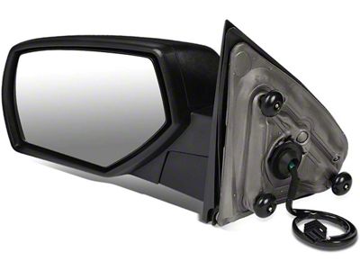 Powered Heated Towing Mirror; Driver Side; Black (15-19 Sierra 2500 HD)