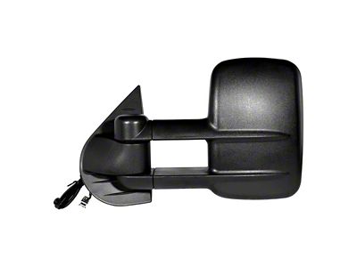 Powered Heated Towing Mirror; Textured Black; Driver Side (07-14 Sierra 2500 HD)