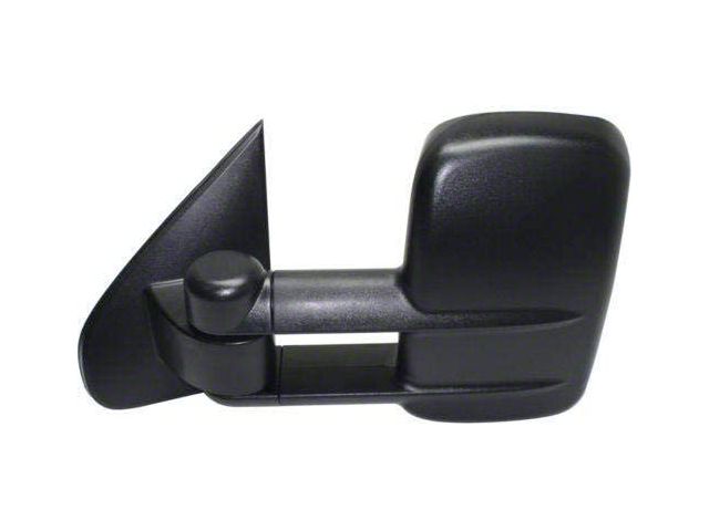 Powered Heated Towing Mirror; Textured Black; Driver Side (15-19 Sierra 2500 HD)