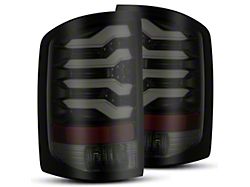 PRO-Series LED Tail Lights; Jet Black Housing; Smoked Lens (14-18 Sierra 2500 HD SRW w/ Factory Halogen Tail Lights)