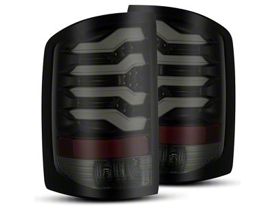 PRO-Series LED Tail Lights; Jet Black Housing; Smoked Lens (14-18 Sierra 2500 HD SRW w/ Factory Halogen Tail Lights)