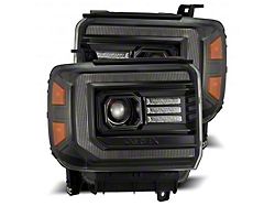 PRO-Series Projector Headlights; Alpha Black Housing; Clear Lens (15-19 Sierra 2500 HD)