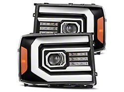 PRO-Series Projector Headlights; Black Housing; Clear Lens (07-14 Sierra 2500 HD)