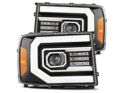 AlphaRex PRO-Series Projector Headlights; Jet Black Housing; Clear Lens (07-14 Sierra 2500 HD)