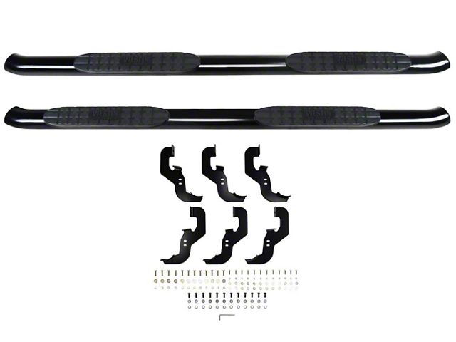 Pro Traxx 4-Inch Oval Side Step Bars; Black (20-24 Sierra 2500 HD Crew Cab)