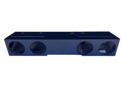 Quad 8-Inch Ported Front Firing Subwoofer Box; Poly Coated (15-19 Sierra 2500 HD Crew Cab)
