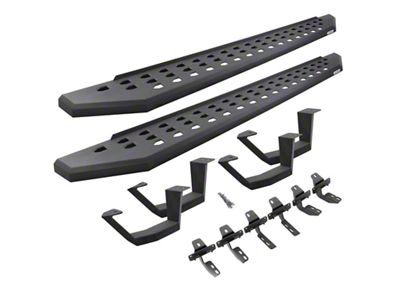 Go Rhino RB20 Running Boards with Drop Steps; Textured Black (20-24 Sierra 2500 HD Double Cab)