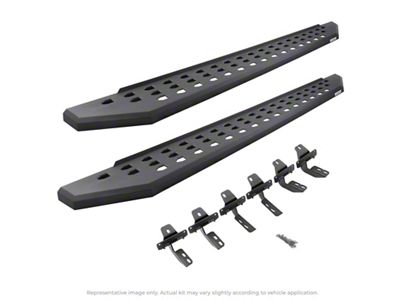 Go Rhino RB20 Running Boards; Textured Black (20-24 Sierra 2500 HD Double Cab)