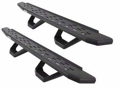 Go Rhino RB30 Running Boards with Drop Steps; Textured Black (20-24 Sierra 2500 HD Double Cab)
