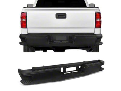 Rear Bumper; Not Pre-Drilled for Backup Sensors; Black (15-19 Sierra 2500 HD w/o Hitch Draw Bar)