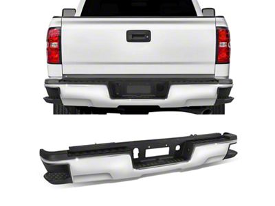 Rear Bumper; Not Pre-Drilled for Backup Sensors; Chrome (15-19 Sierra 2500 HD w/o Hitch Draw Bar)