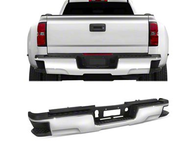 Rear Bumper; Not Pre-Drilled for Backup Sensors; Chrome (15-19 Sierra 2500 HD w/o Hitch Draw Bar)