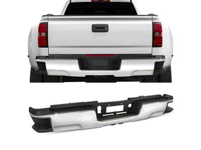 Rear Bumper; Not Pre-Drilled for Backup Sensors; Chrome (15-19 Sierra 2500 HD w/ Hitch Draw Bar)