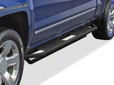 Rocker Armor Side Step Bars; Matte Black (07-19 Sierra 2500 HD Crew Cab)