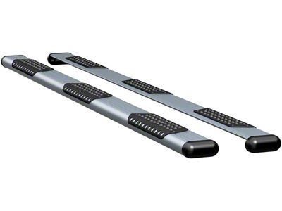 O-Mega II 6-Inch Wheel-to-Wheel Oval Side Step Bars; Rocker Mount; Silver (07-14 Sierra 2500 HD Extended Cab w/ 8-Foot Long Box, Crew Cab w/ 6.50-Foot Standard Box)