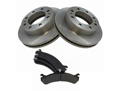 Semi-Metallic 8-Lug Brake Rotor and Pad Kit; Front (07-10 Sierra 2500 HD)