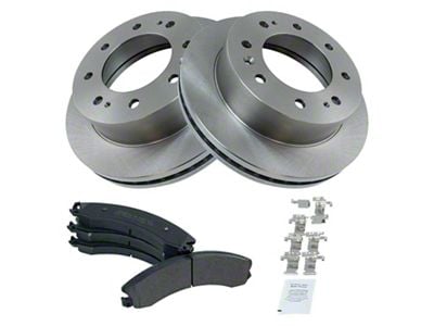 Semi-Metallic 8-Lug Brake Rotor and Pad Kit; Front (12-19 Sierra 2500 HD)