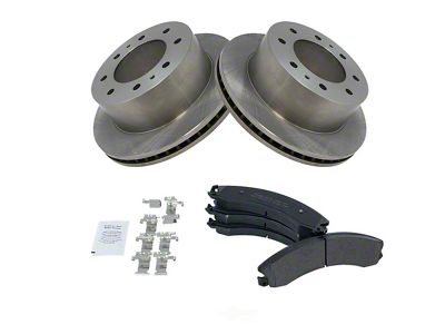 Semi-Metallic 8-Lug Brake Rotor and Pad Kit; Rear (11-19 Sierra 2500 HD)