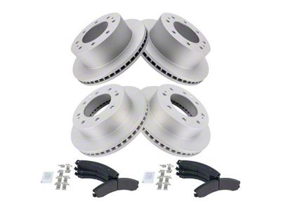 Semi-Metallic 8-Lug Brake Rotor and Pad Kit; Front and Rear (12-19 Sierra 2500 HD)