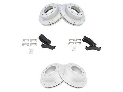 Semi-Metallic Performance 8-Lug Brake Rotor and Pad Kit; Front and Rear (07-10 Sierra 2500 HD)